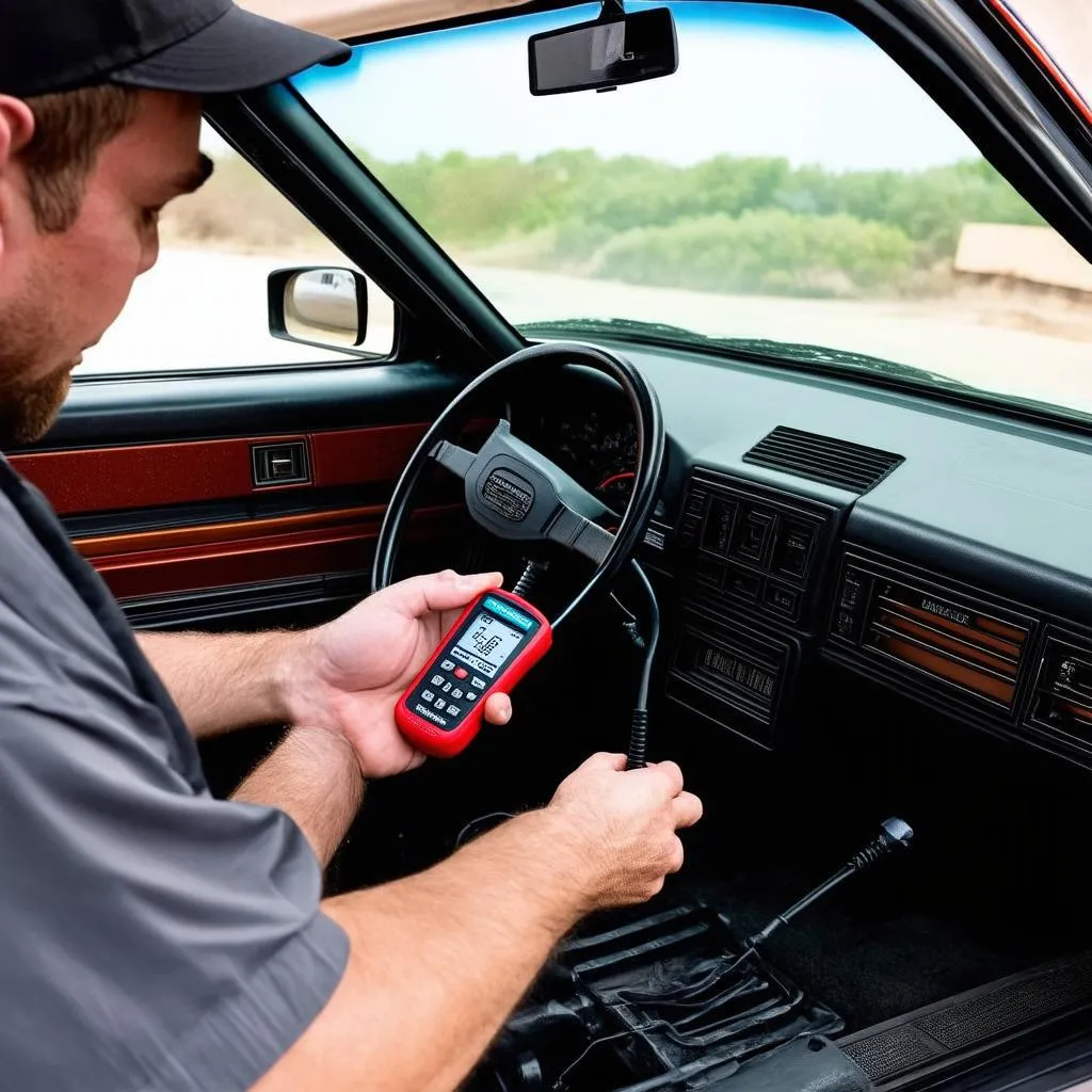 OBD scanner in use